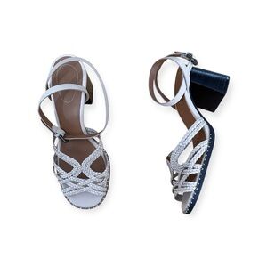 See by Chloe Katie Braided Strap Block Heel Sandal Leather 39.5 9